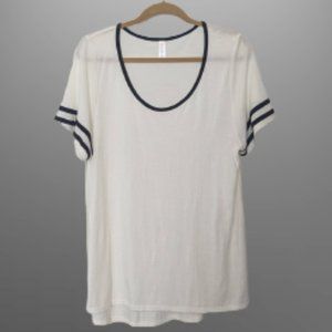 LulaRoe Cream and Black Classic T, Women's XL